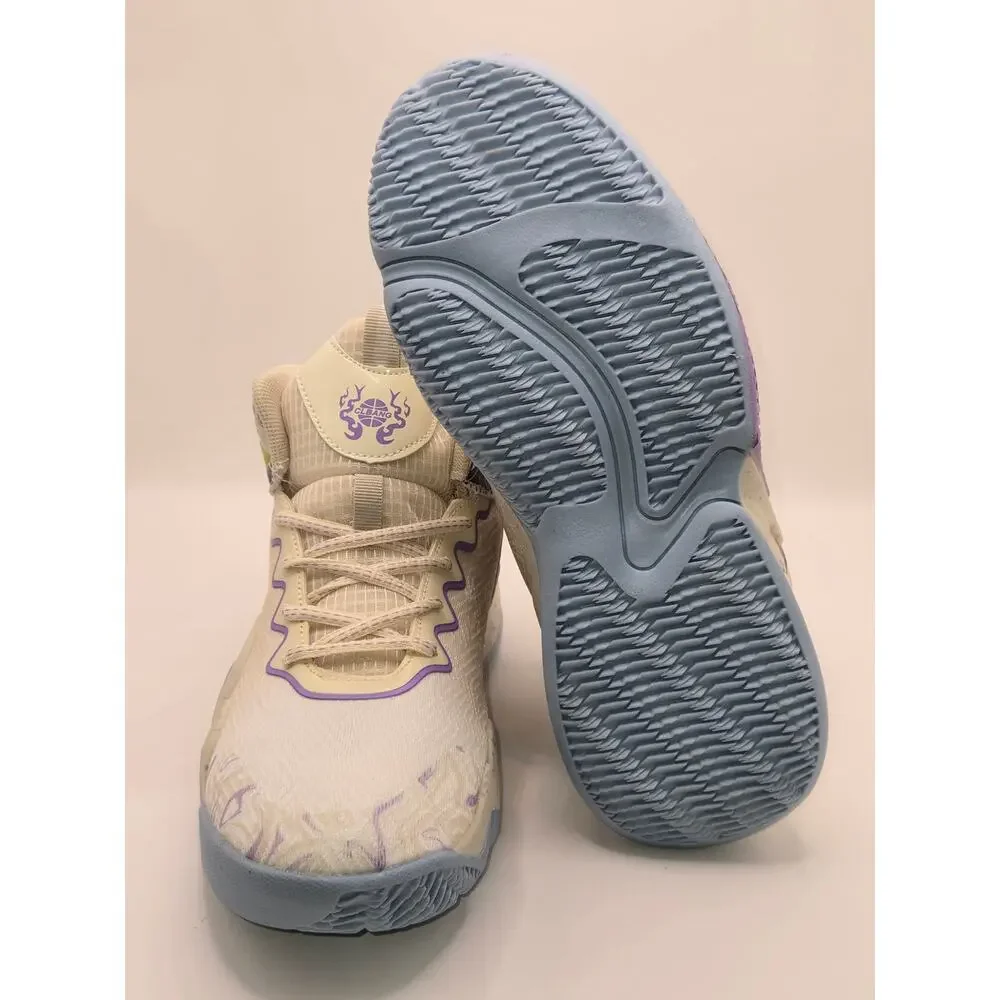 CLIBANG Basketball Shoes Men's 8.5 Women's 10 White Purple High Top New